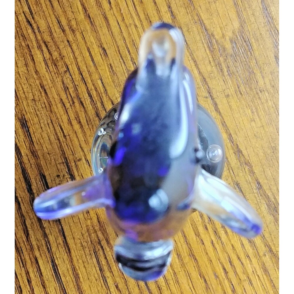 Paperweight vintage blown Art Glass Blue Seahorse - Picture 5 of 8